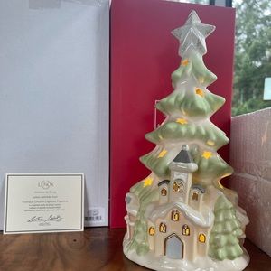 NWT Lenox Tranquil Church Lighted Figurine with COA. 12.25” height.
